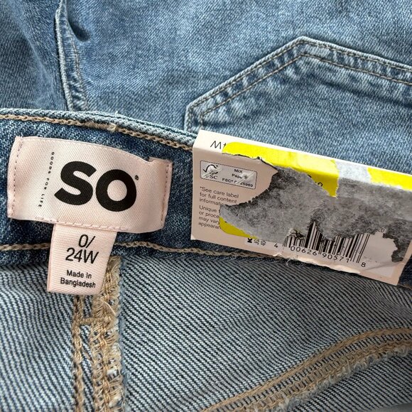 NEW! Curvy High Rise 90's Bootcut Jeans Fringe Some Stretch Cotton Blend Size 0 - Picture 3 of 12